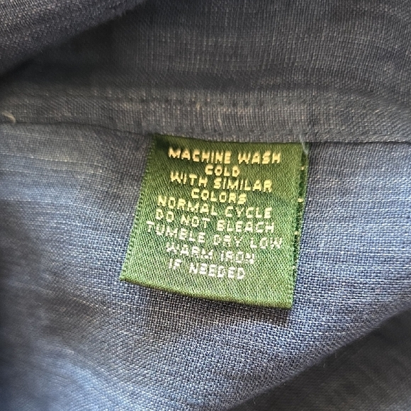 LRL Ralph Lauren Blue Button Down Linen Shirt 2x - Picture 11 of 11